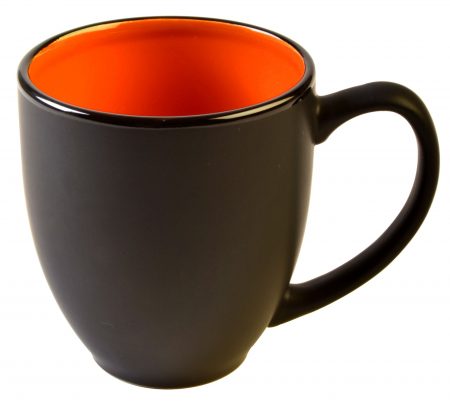 Americano 16oz ceramic mug: black with orange interior