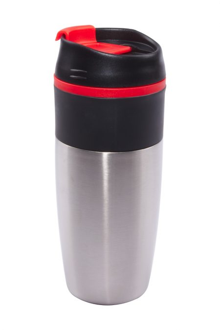 Bandit 16oz tumbler with lid and red accents