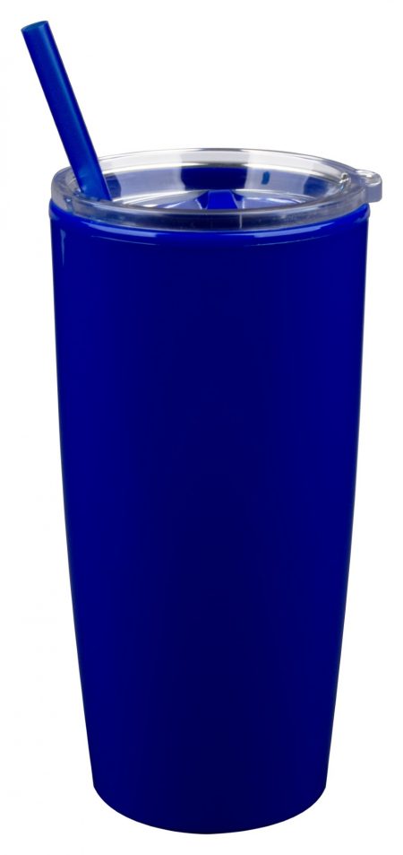 Blue Captiva 22oz acrylic tumbler with straw