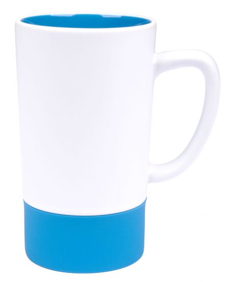 Combo 16oz ceramic mug: white and blue