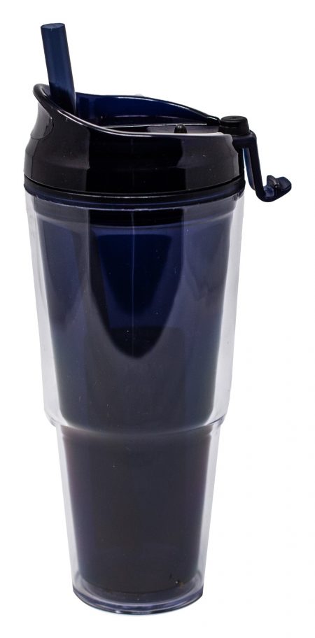 Blue Dual Sonic Weld Tumbler with lid and straw