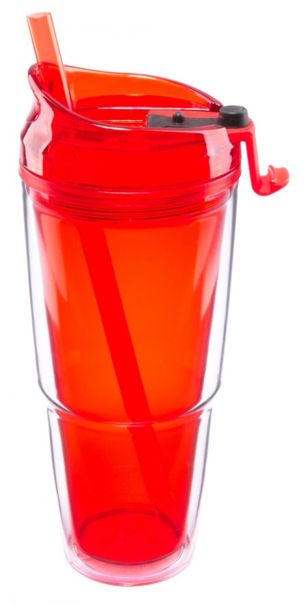 Red Dual Sonic Weld Tumbler with lid and straw