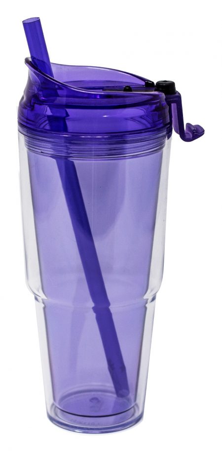 Purple Dual Sonic Weld Tumbler with lid and straw