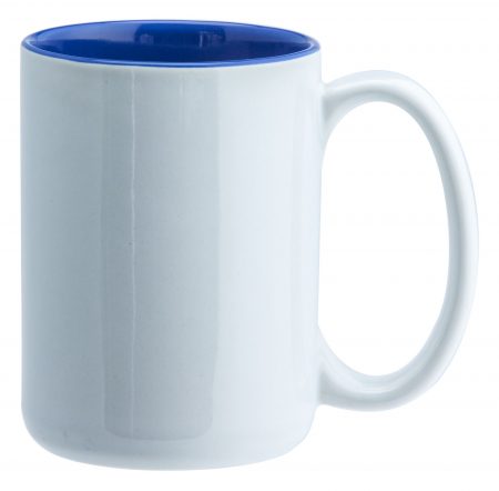 White and blue El Grande 15oz mug with handle