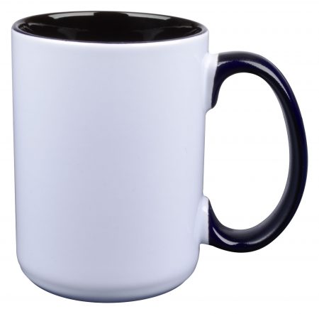 White and black El Grande 15oz mug with handle