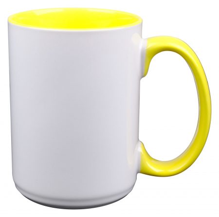 White and Yellow El Grande 15oz mug with handle