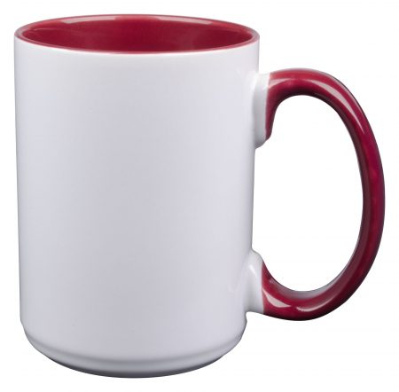 White and red El Grande 15oz mug with handle