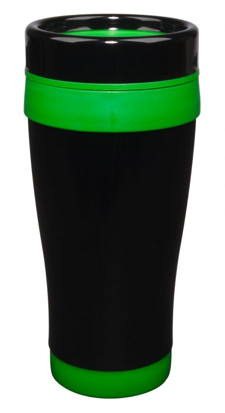 Formula Seven 14oz tumbler with lid and green trim