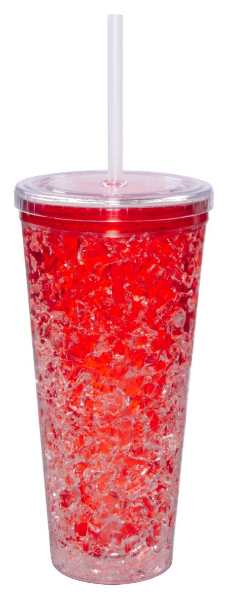 Red Gel Freezer Journey Tumbler with straw: 16oz