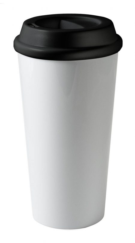 White On the Go 16 oz tumbler with push on lid