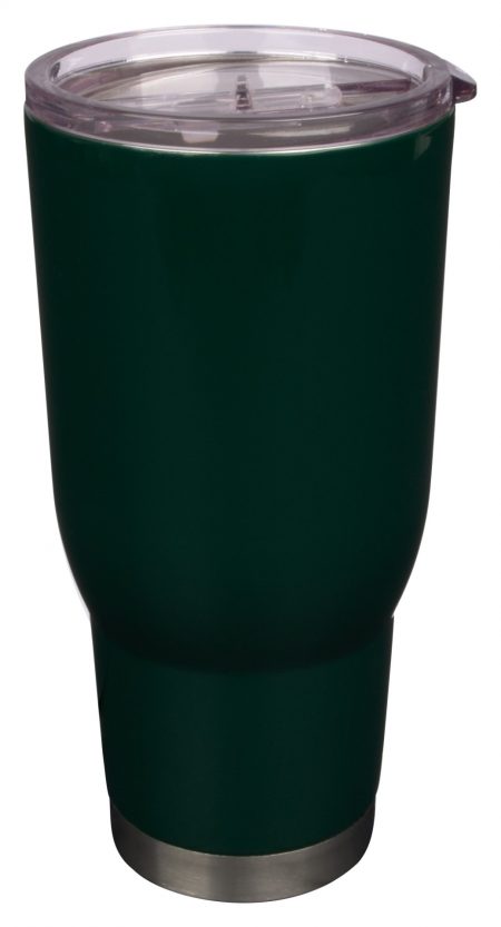 32oz green Vacuum Insulated and Powder Coated tumbler with lid