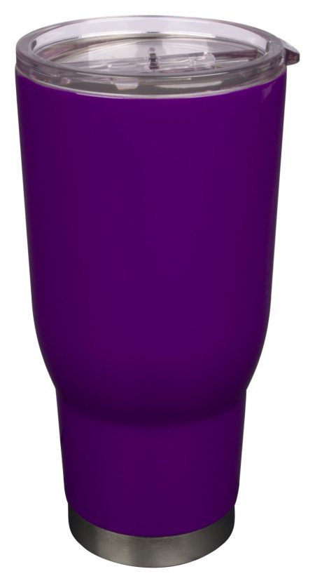 32oz purple Vacuum Insulated and Powder Coated tumbler with lid