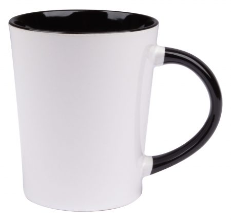 White 12oz Sorrento handled mug with black interior
