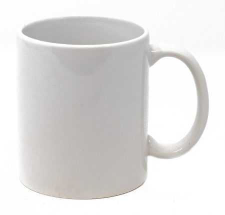 White Three Finger C-Handle 11oz Mug