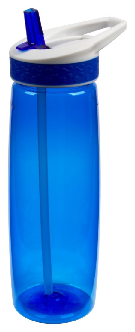 Blue Wave 25 oz spill proof bottle with straw
