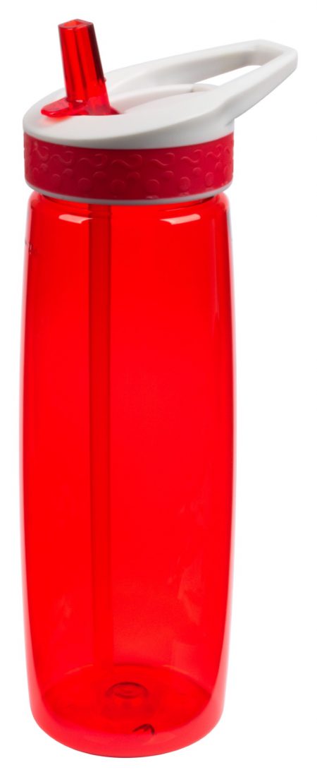 Red Wave 25 oz spill proof bottle with straw