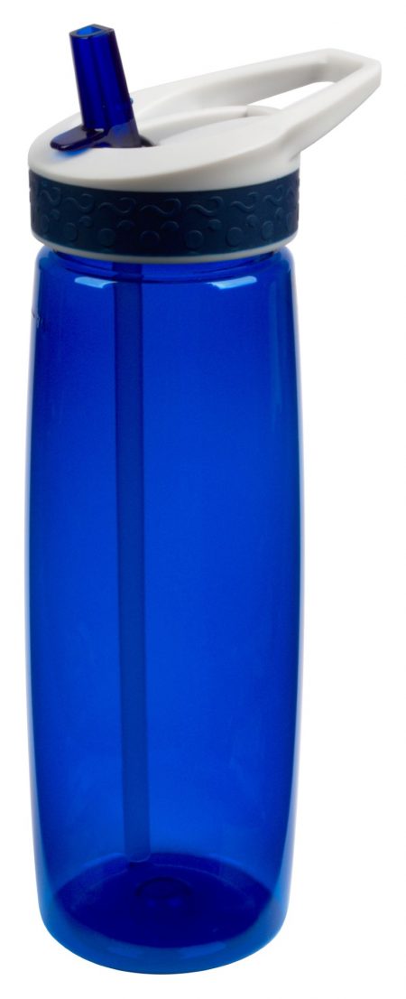 Blue Wave 25 oz spill proof bottle with straw