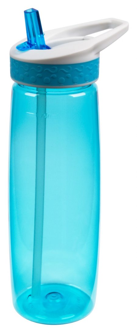 Teal Wave 25 oz spill proof bottle with straw